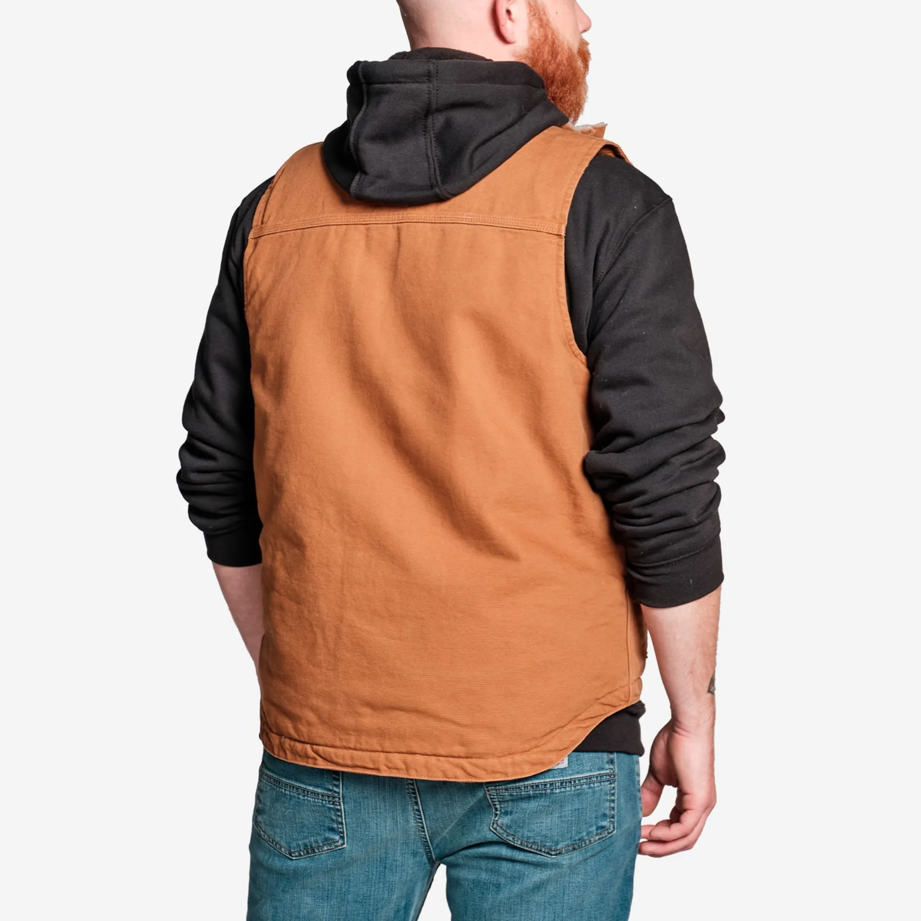 CARHARTT® Washed Duck Lined Mock Neck Vest, Carhartt® Brown