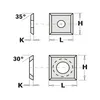 Replacement Cutter HW 12x12x1.5 T04F-CR 4-sided ground, 35°, d=4