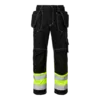 2515 Hi-Vis Hantverkarbyxa Cordura® svart bomull varsel på ben