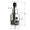 CMT Drill Holder Ø8/16, S=M8/cone 20°48', LH L=25.5/48, for Bilek Dübelfix, Balestrini