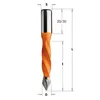 CMT Drill Bit HW (4 flute) tip 60° 6.0x40/70 S=10x20 RH