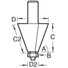 Edge router with bearing S12.7 60 degrees D1-53 D2-12.7 I35