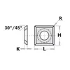 CMT turning tool 12x12x1.5 Radius 0.5 in corners (K2250)