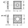 CMT insert 13.6x13.6x2mm cutting on 4 sides.