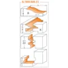 CMT Router Bit Set HW Z=2, 5-pieces Ø82.5, Ø44.4 S=12.7, Profile A