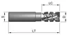 Frezite Skaftfräs DP, A822, Z=2+2,  bottenskär DP Ø16x27/85  S=16x45, H=3, RH